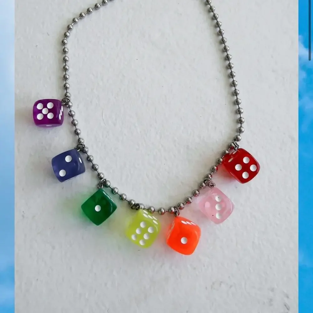 Emy Ave Rainbow Dice Necklace - Picture 4 of 7